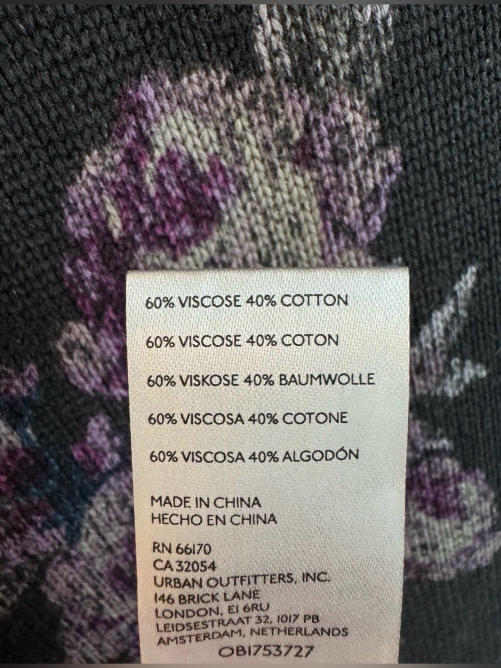 Free People Charcoal Maxi Dress with Purple Floral Print - Picture 6 of 6